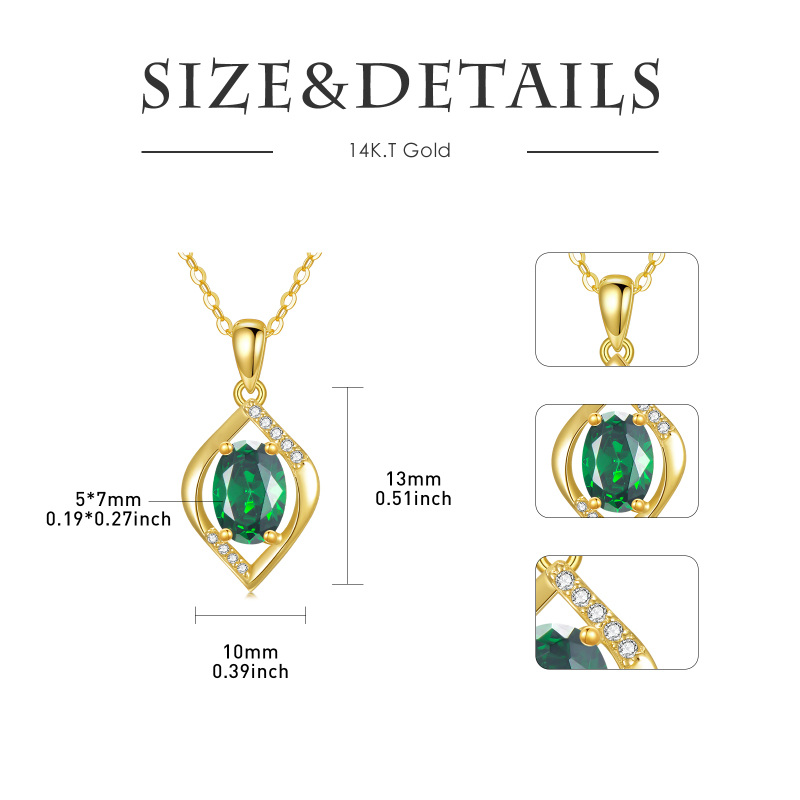 Colar com Pendente Oval Tanzanita em Ouro 14K com Símbolo do Infinito-6