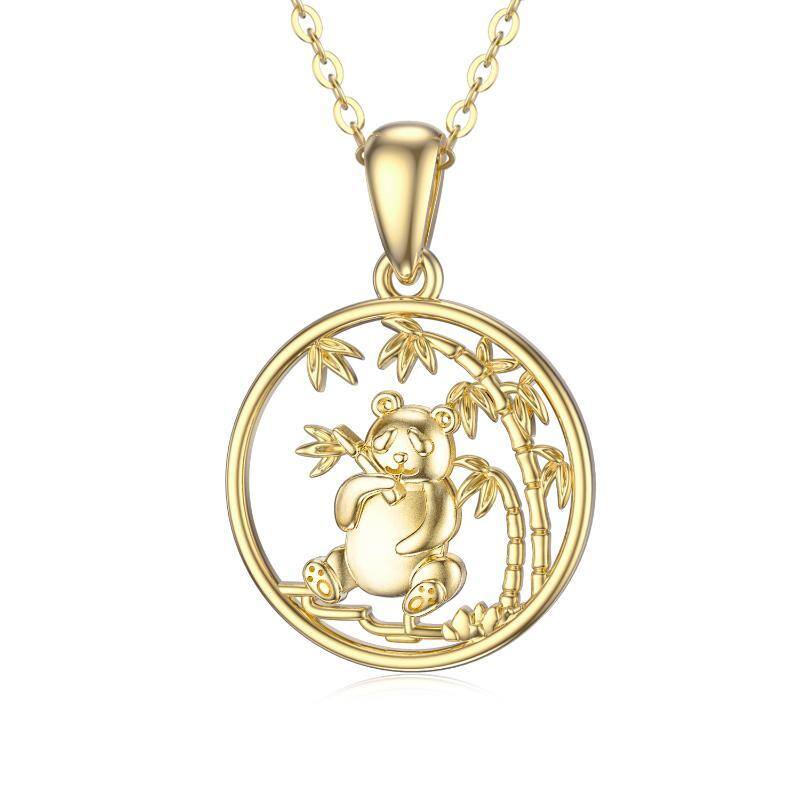 14K Gold Panda Pendant Necklace-1