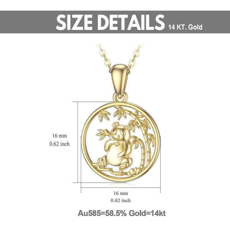 10K Gold Panda Pendant Necklace-3