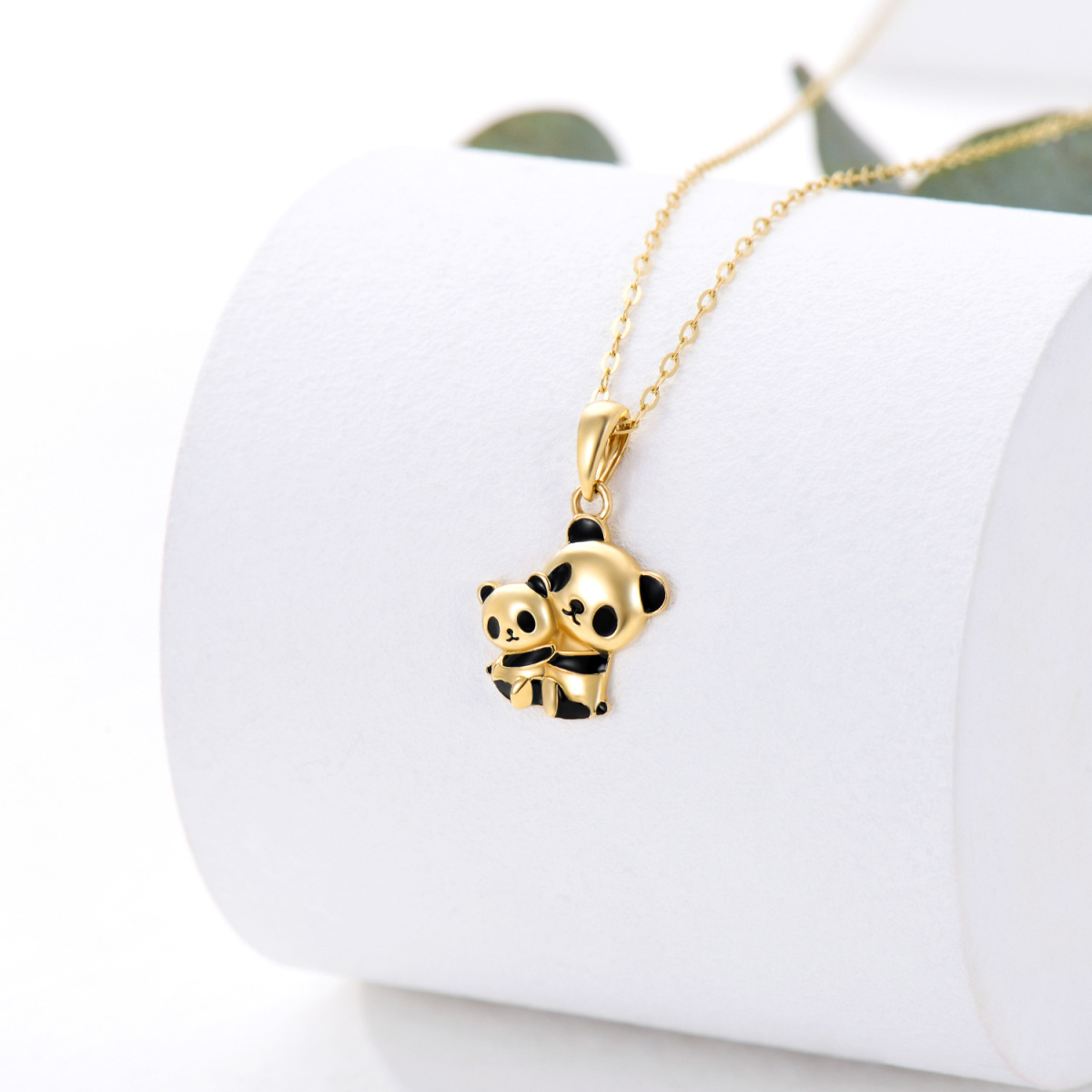 Collana con ciondolo Panda in oro 14K-3