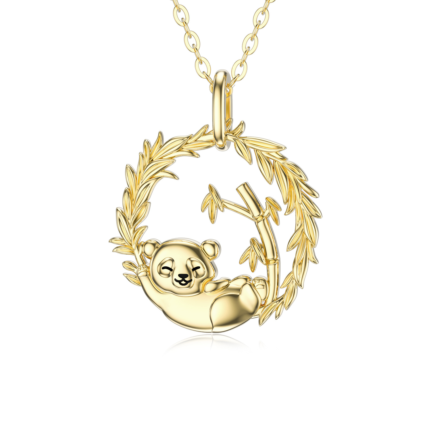 14K Gold Panda Pend… - image