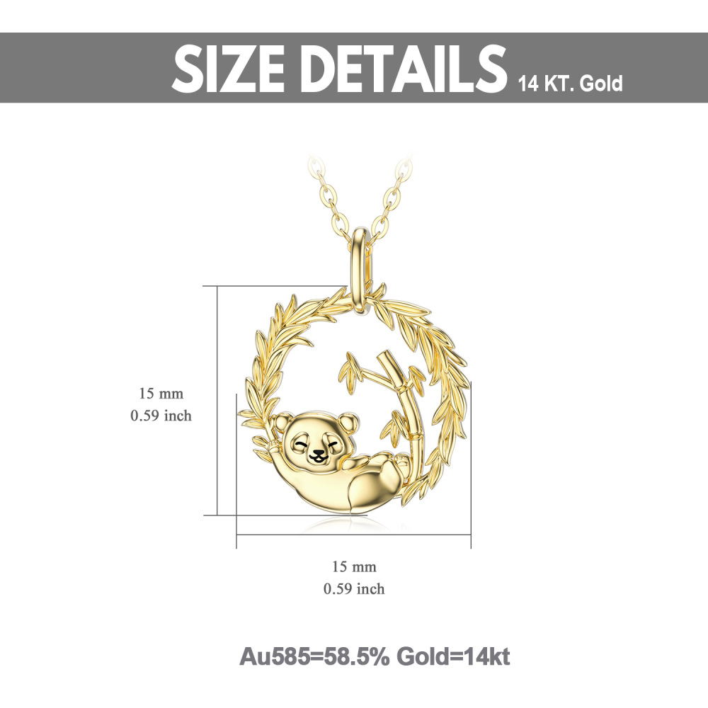 10K Gold Panda Pendant Necklace-5