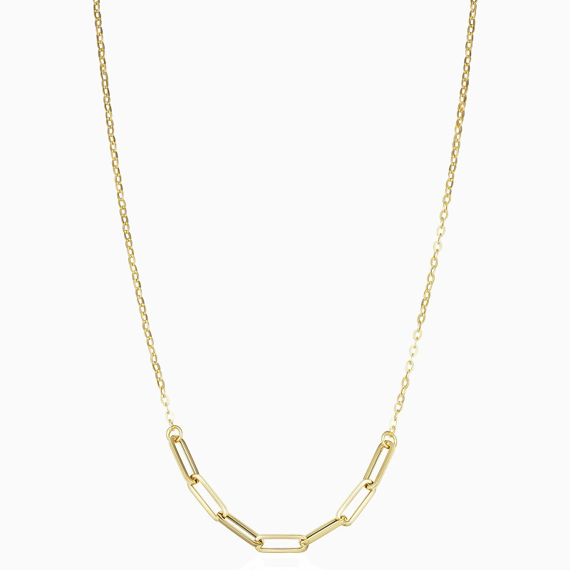 14K-Gold-Papierklammer-Kabelkette-Halskette-1