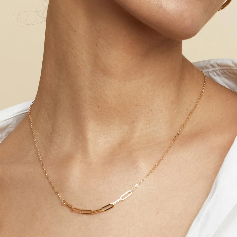 14K-Gold-Papierklammer-Kabelkette-Halskette-2