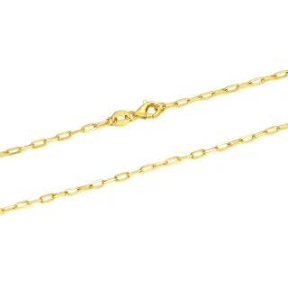 14K Gold Paper Clip Paperclip Chain Necklace-12