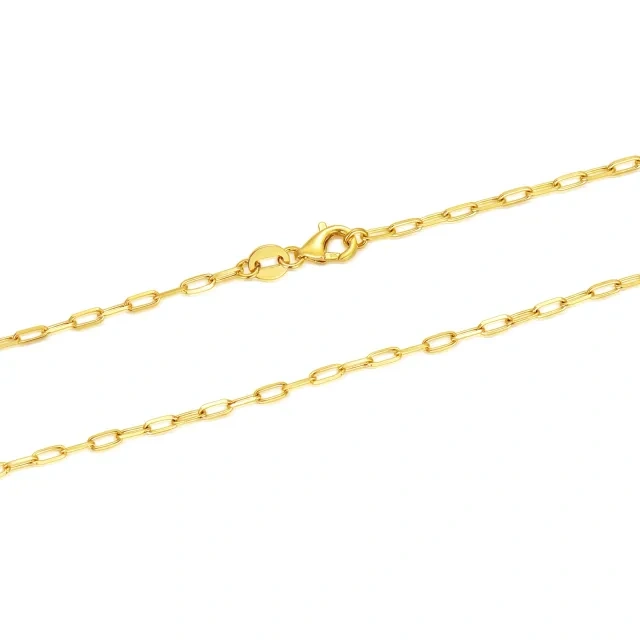 Collana a catena con graffetta in oro 14K