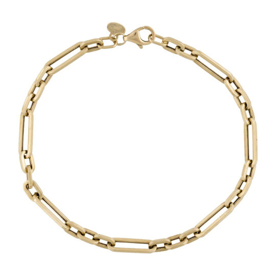 14K Gold Paperclip Chain Bracelet