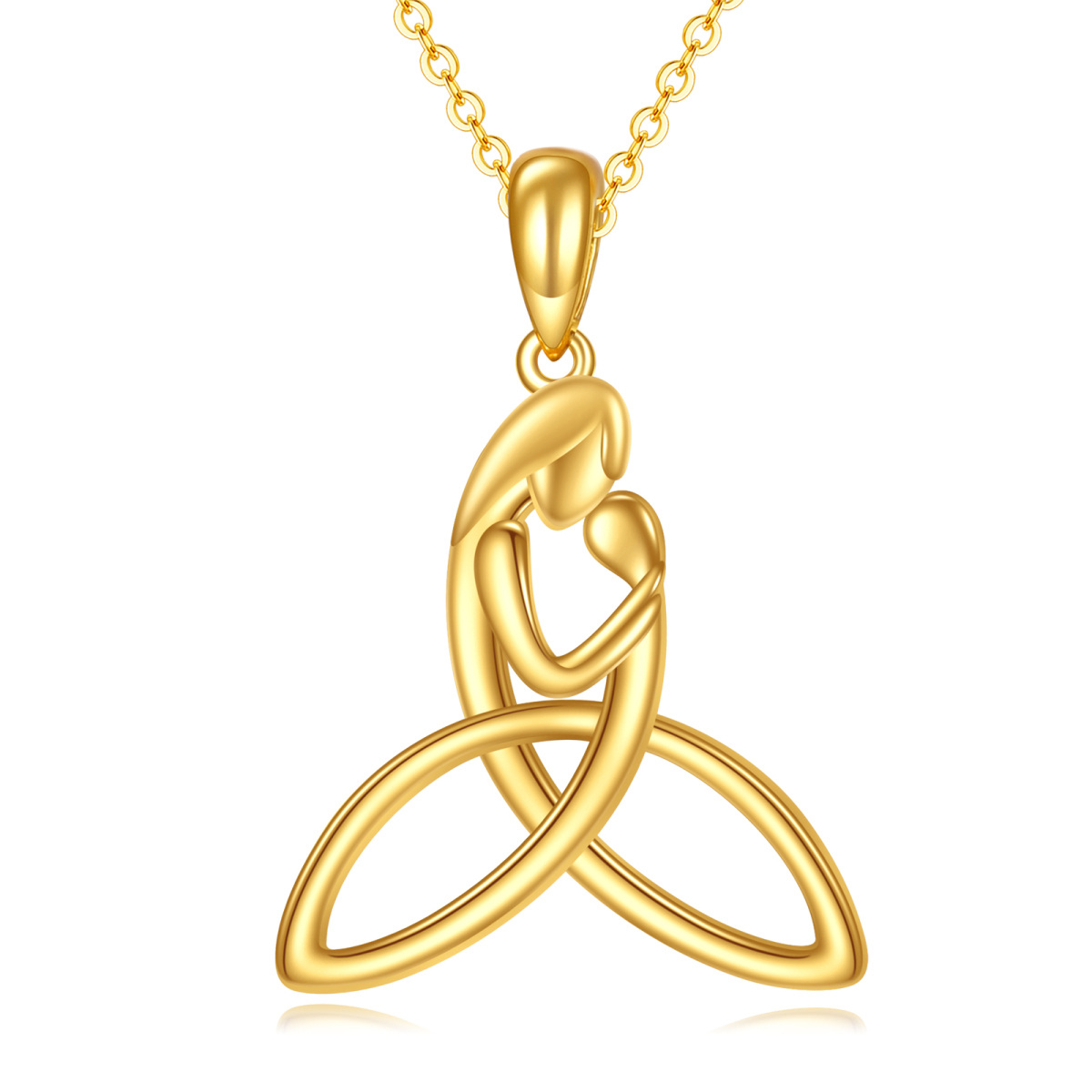 Collar con colgante de nudo celta para padres e hijos en oro de 14 quilates-1