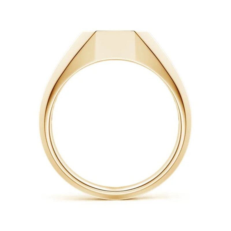 14-Karat-Gold-Pavé-Set-Laborgezüchteter-Diamant-Achteckiger-Signetring für Herren-3