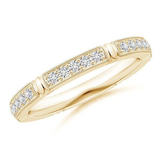 10K Gold Pave-Set Laboratory Diamonds Custom Stackable Ring