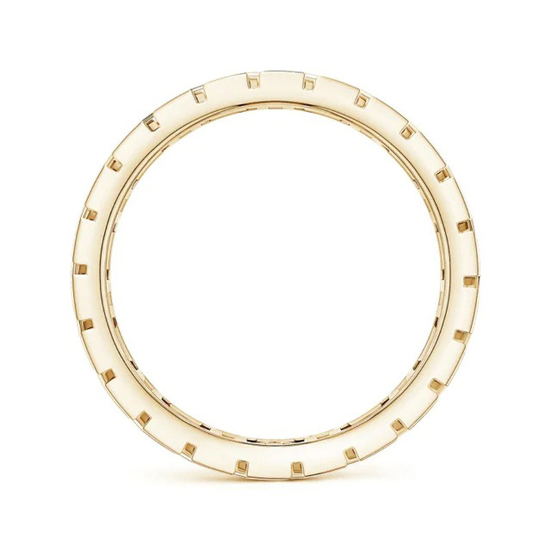 10K-Gold-Pavé-gefasster, im Labor gezüchteter Diamant in Achteckform – Ehering für Herren-3