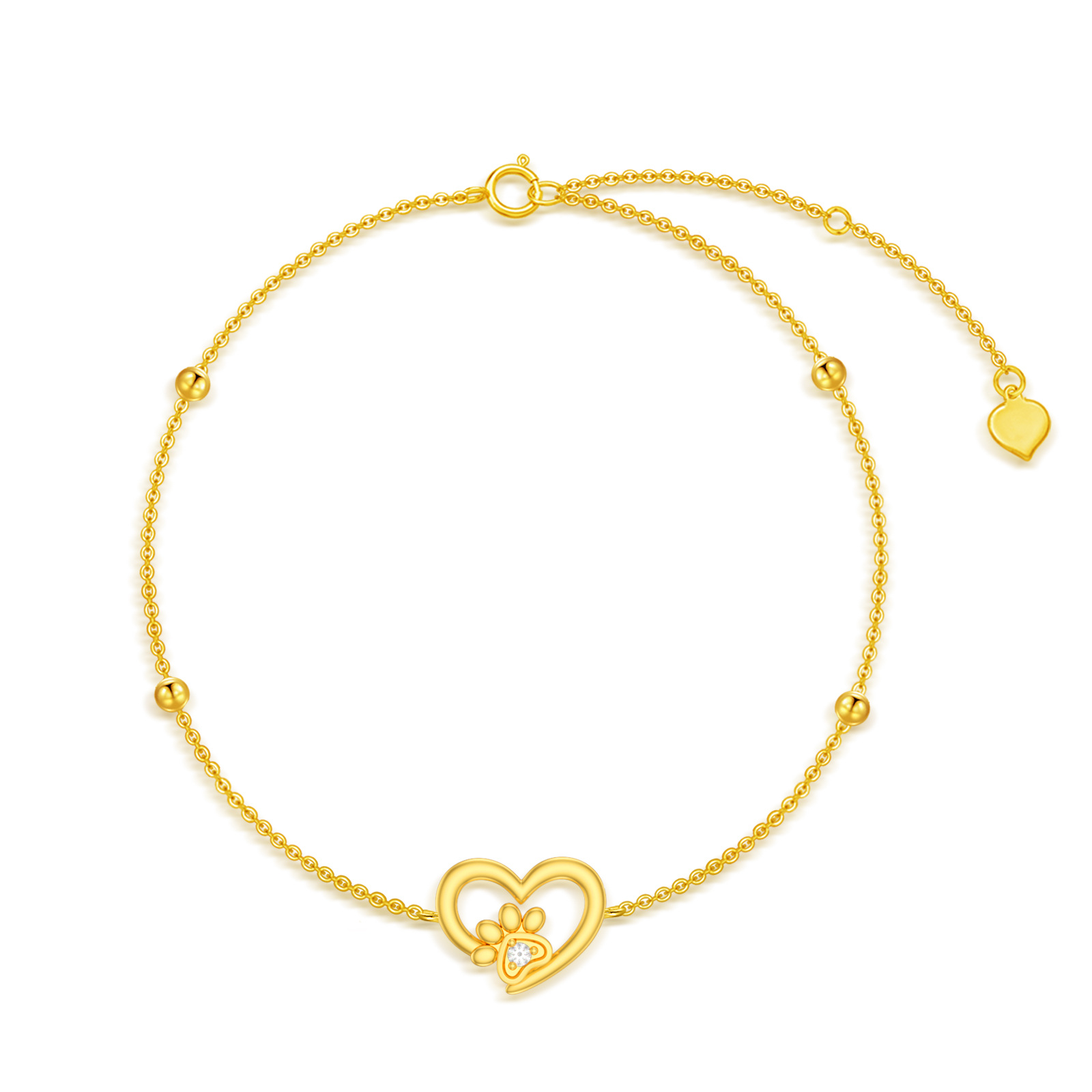 14K Gold Paw With C… - image