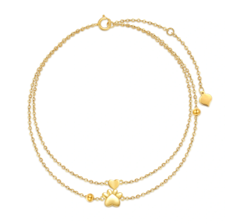 10K Gold Paw Multi-layered Anklet-17