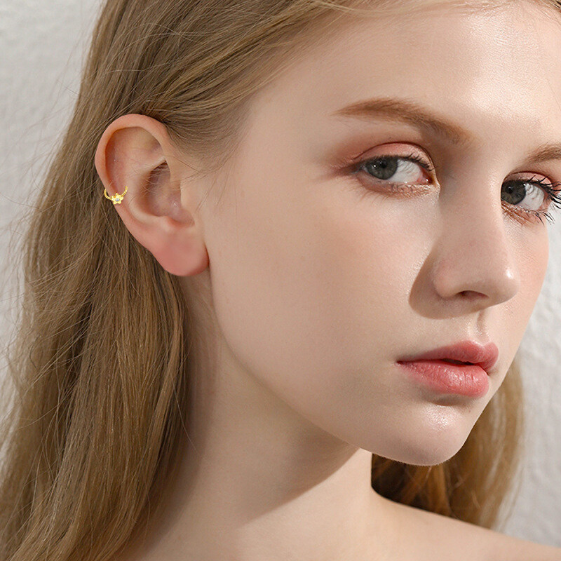 10K White Gold Cubic Zirconia Peach Blossom Nose Ring-2