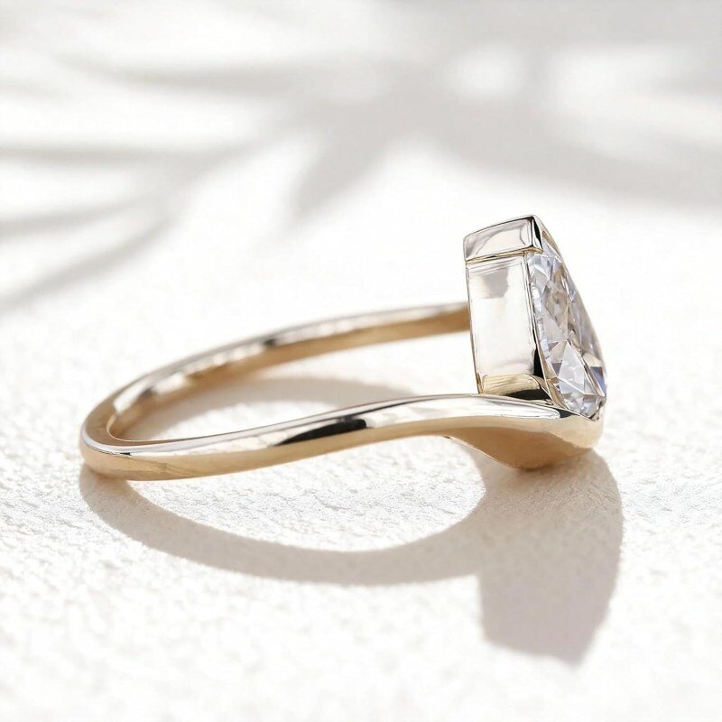 14K Gold Pear Cut Laboratory Diamonds Custom Engagement Ring D Color VVS1-VS1 Clarity 3EX IGI Certified-6