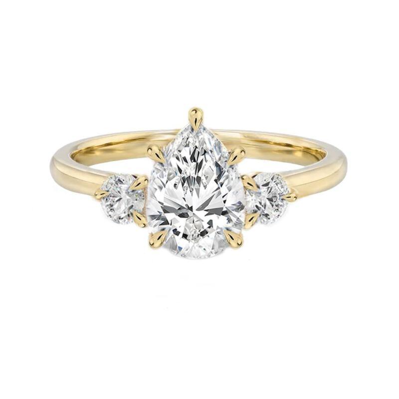 10K Gold Pear Cut Moissanite Engagement Ring-1