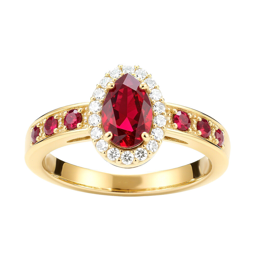 14K Gold Perlschliff-Rubin-Verlobungsring-1
