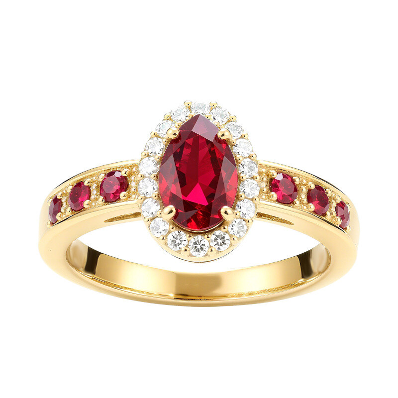14K Gold Perlschliff-Rubin-Verlobungsring-19
