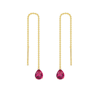 10K Yellow Gold Pear Cubic Zirconia Drop Earrings For Women-10