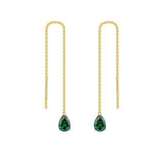 10K Gold Pear Cubic Zirconia Drop Earrings For Women-30