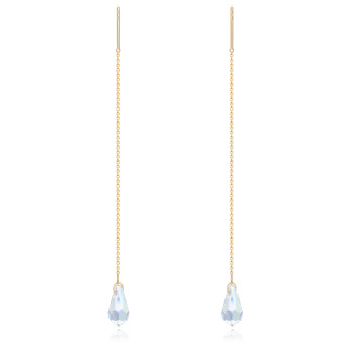 10K Gold Pear Moonstone Drop Earrings For Women-49