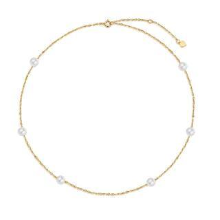 10K Gold Pearl Bead Chain Bracelet-52