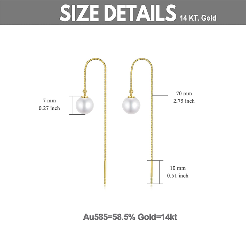 Brincos de pérola em ouro branco 10K-5