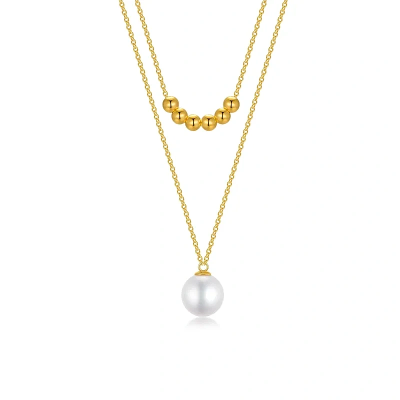 10K gouden parel hanger ketting-19