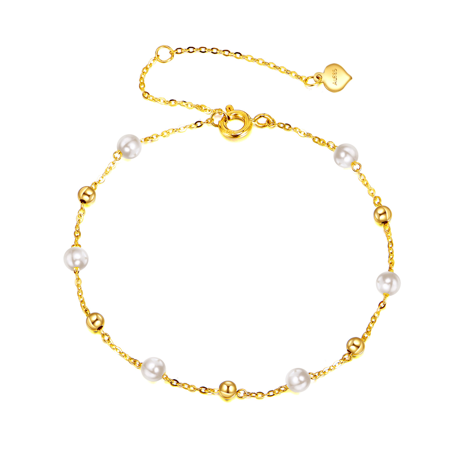 14K Gold Pearl Bead… - image
