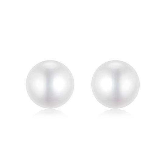 10K Gold Pearl Bead Stud Earrings