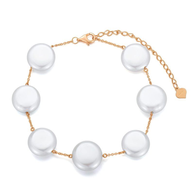 10K Rose Gold Pearl Beads Bracelet as Anniversary Wedding Gifts for Women-1