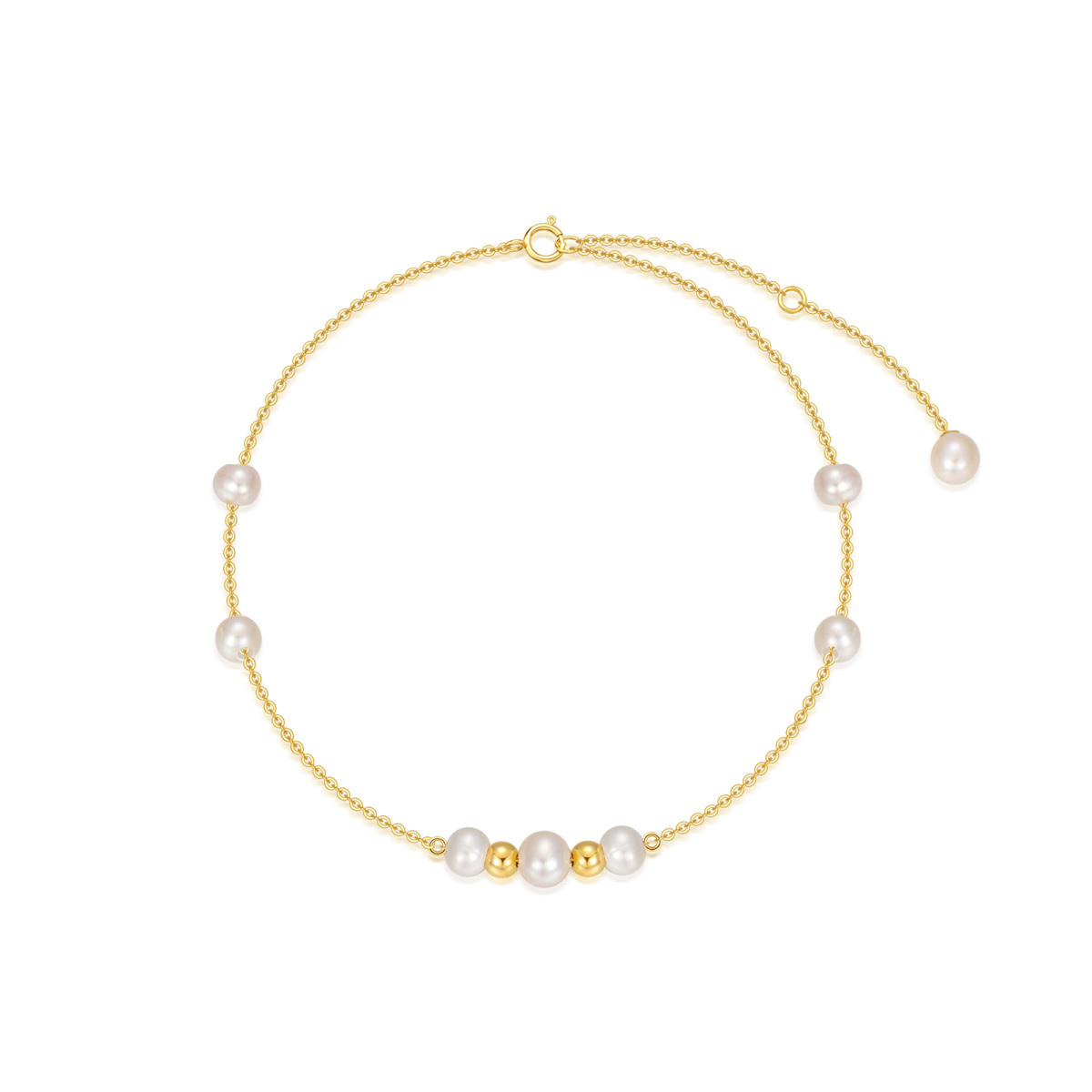 10K Gold Pearl Beads Bracelet-1