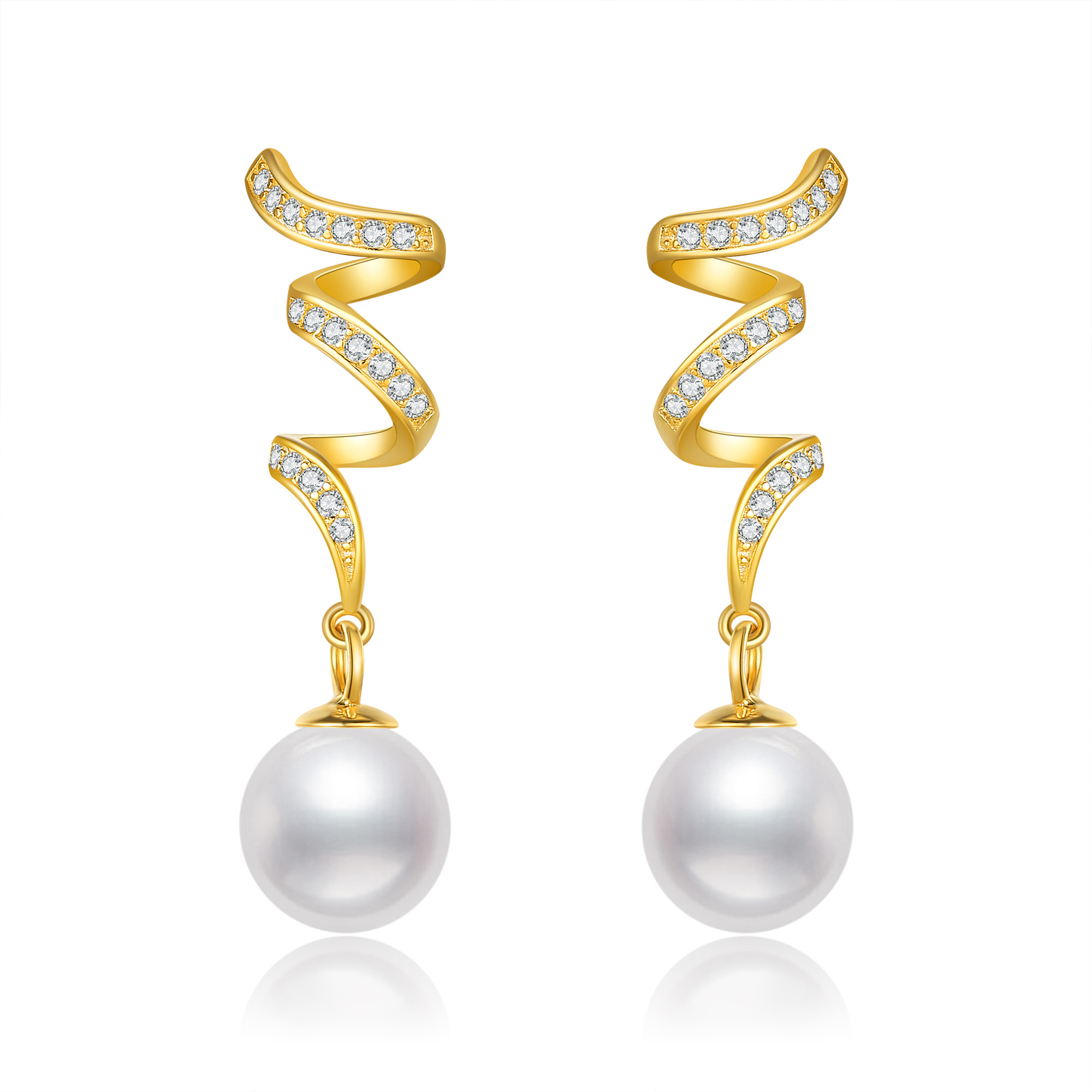 14K Gold Pearl Celt… - image