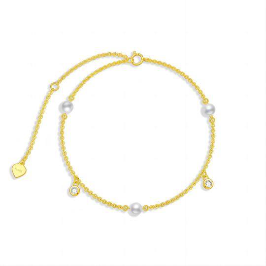 14K Gold Pearl Chain Bracelet