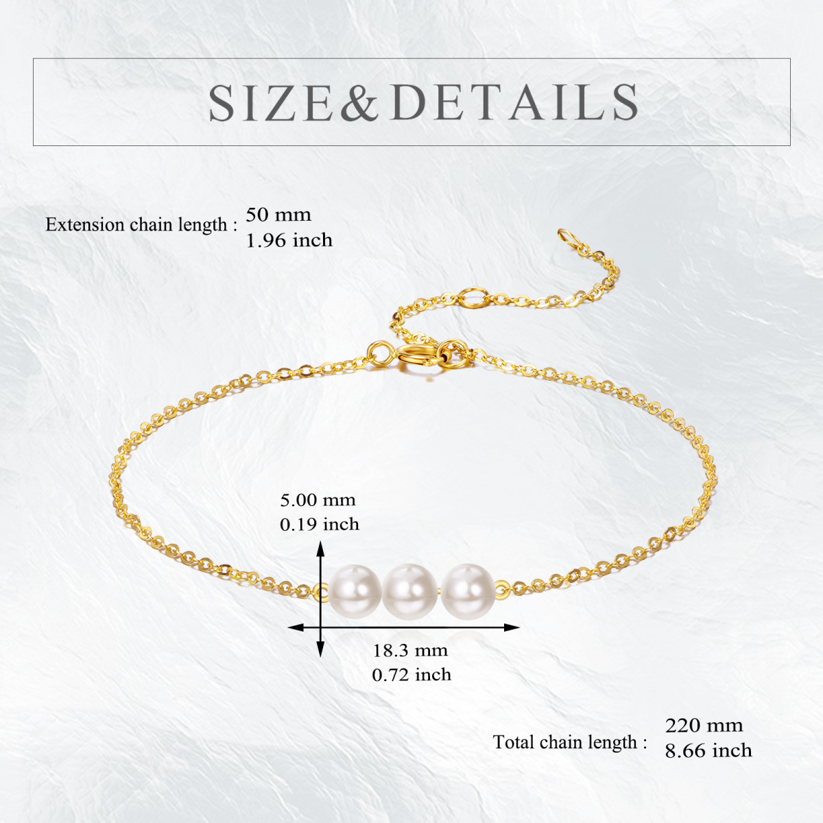 14K Gold Pearl Charm Bracelet-5