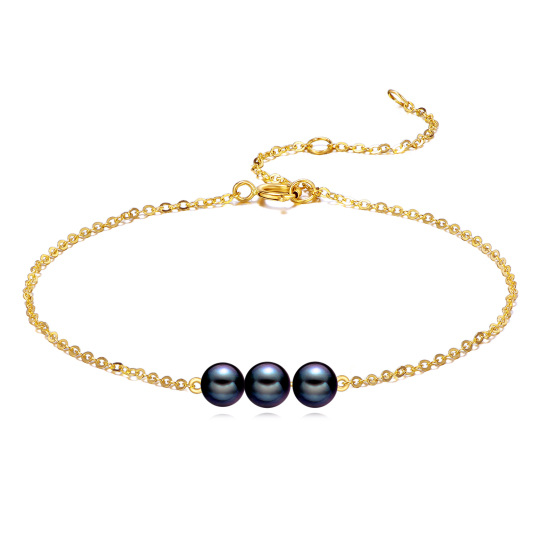 10K Gold Pearl Charm Bracelet