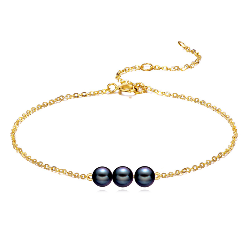 10K Gold Pearl Charm Bracelet-7