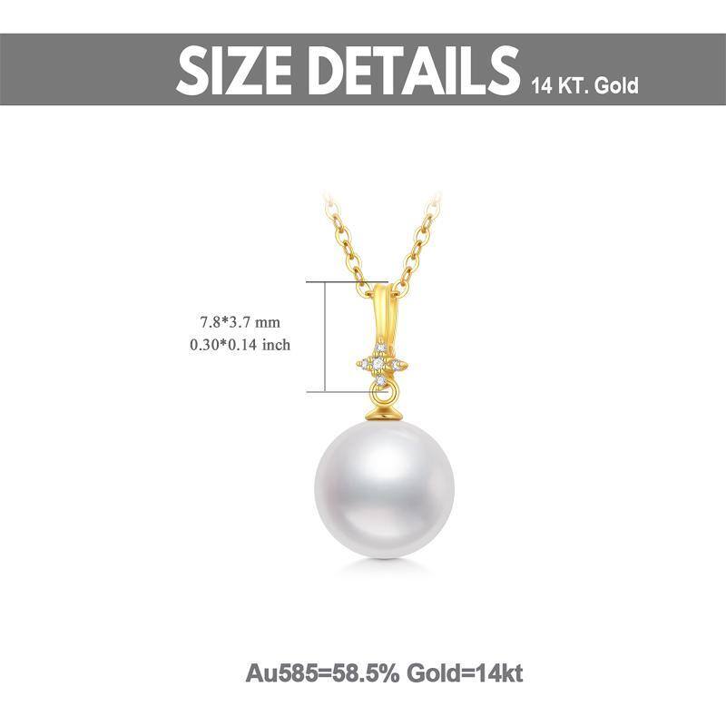 10K Gold Pearl Couple Pendant Necklace-5