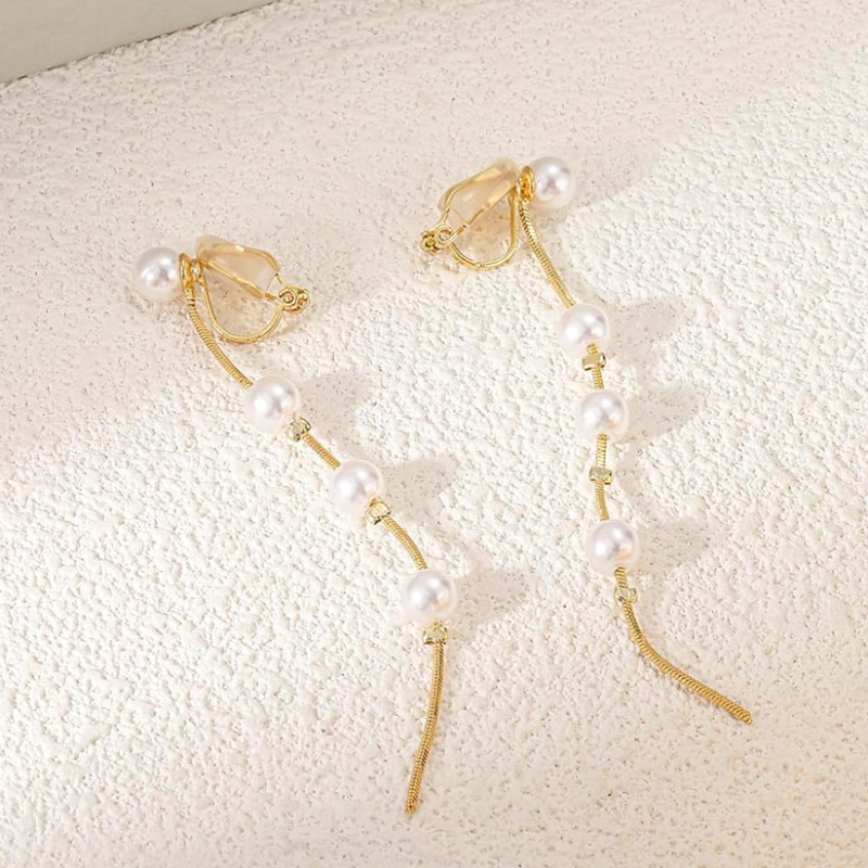 Kolczyki z perłami ze srebra próby 925 i żółtego złota-4