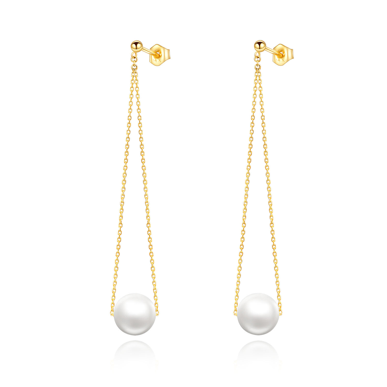 14K Gold Pearl Drop… - image