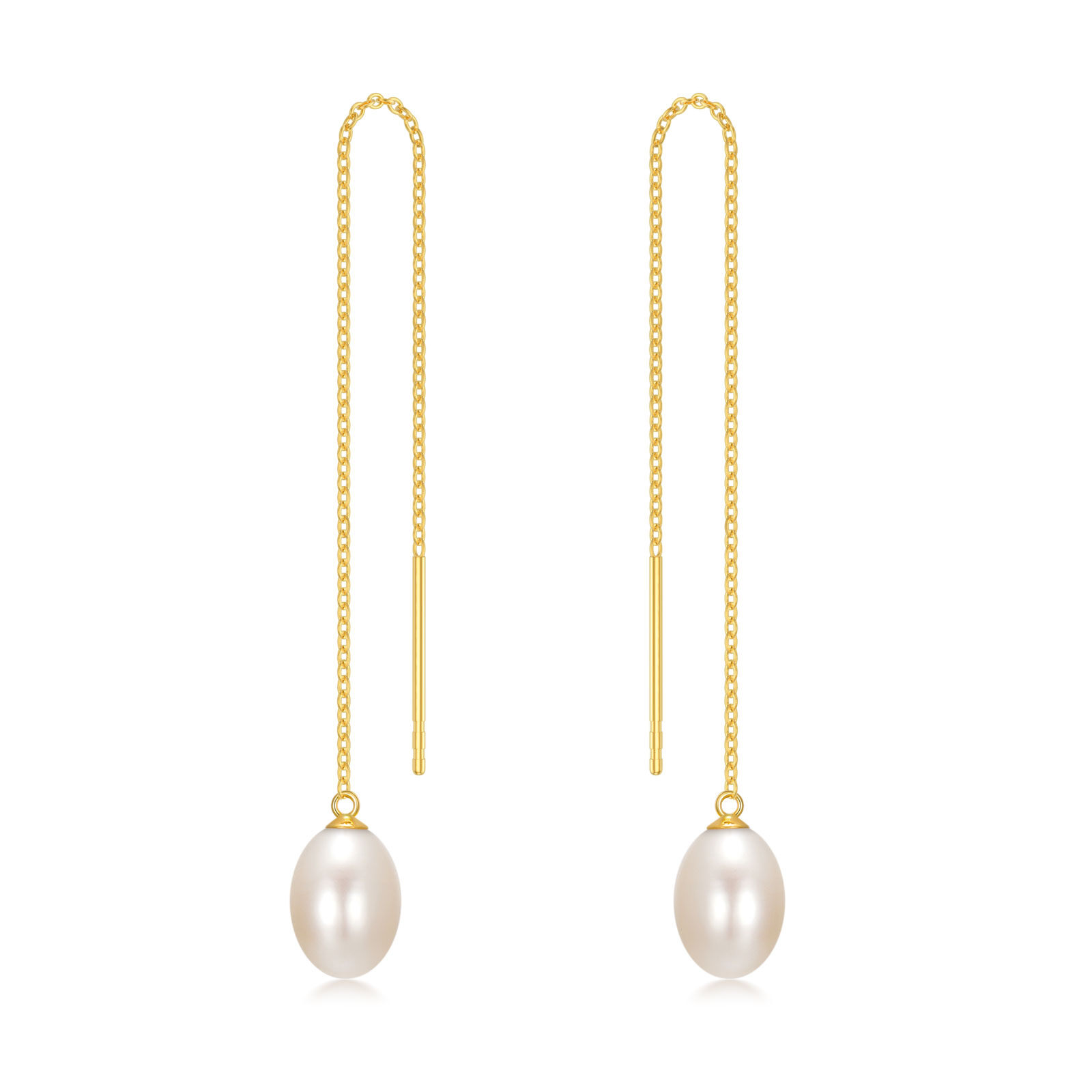 14K Gold Pearl Drop… - image