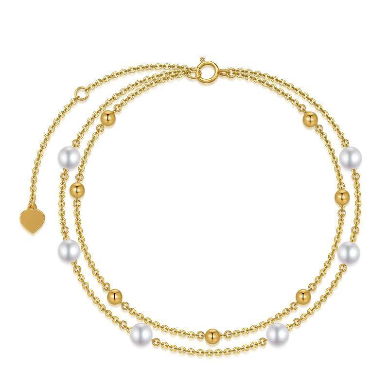10K Gold Pearl Layerered Bracelet-1