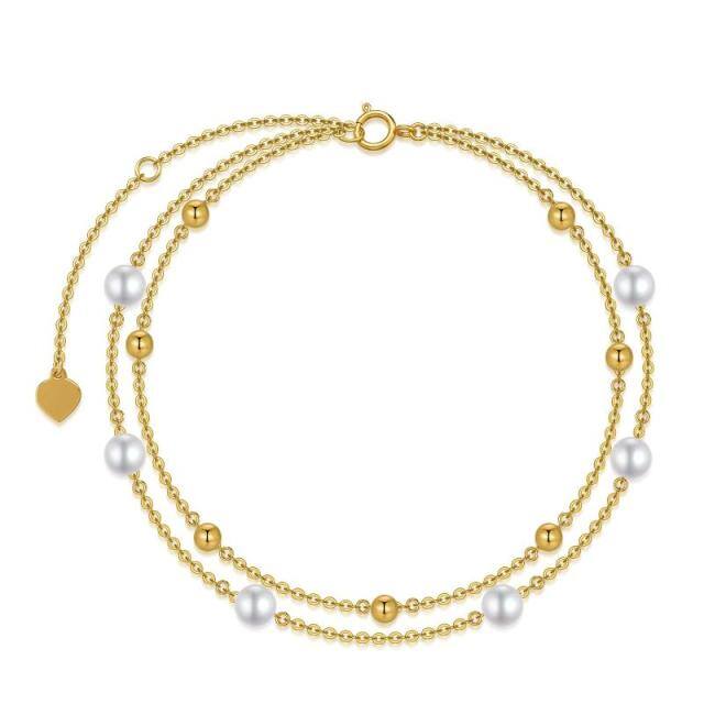 Bracciale a strati di perle in oro 14K-1