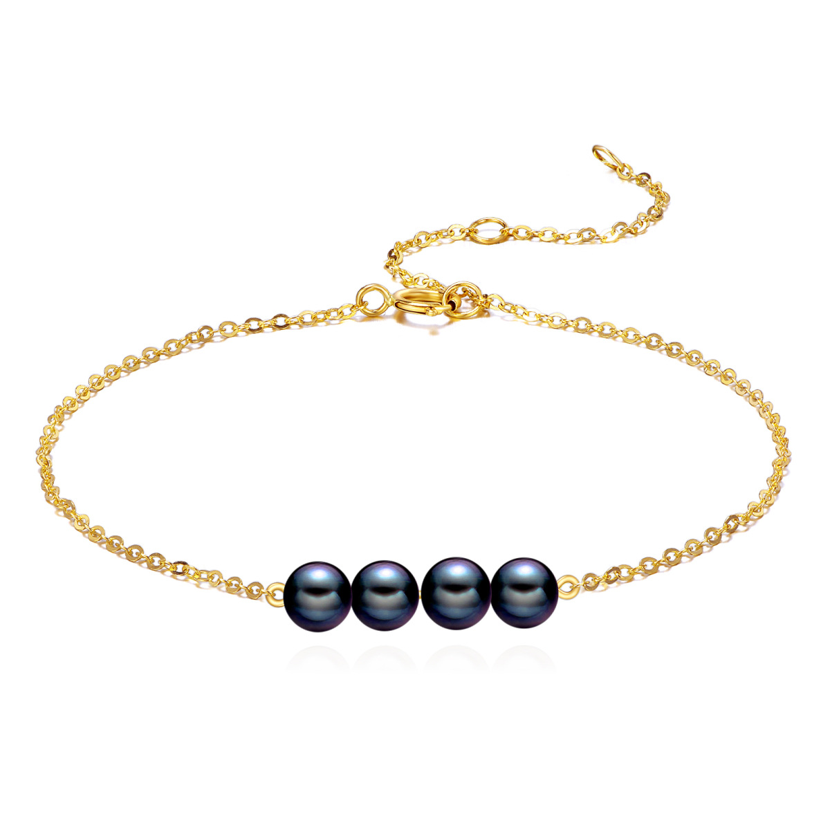 10K Gold Pearl Metal Beads Bracelet-1