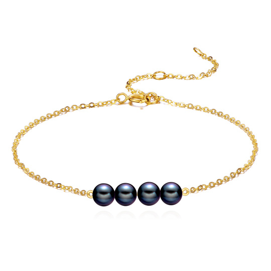 10K Gold Pearl Metal Beads Bracelet