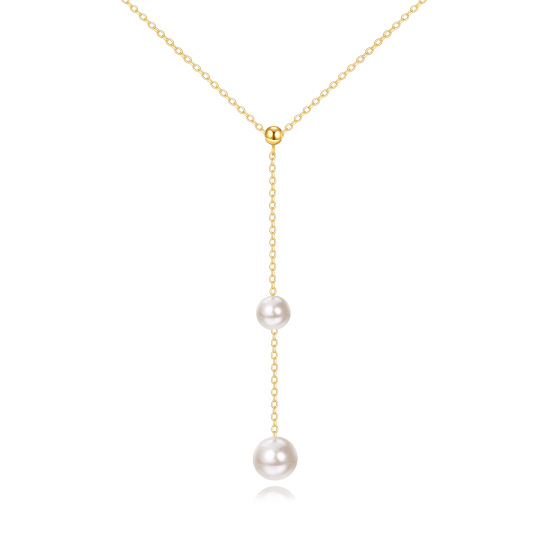 14K gouden parel niet-verstelbare Y-ketting