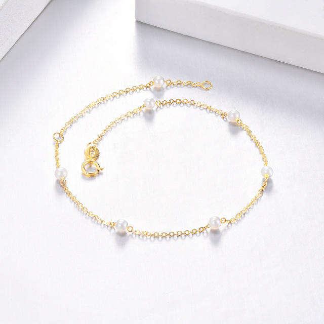 Bracciale con ciondolo di perle in oro 14K-4