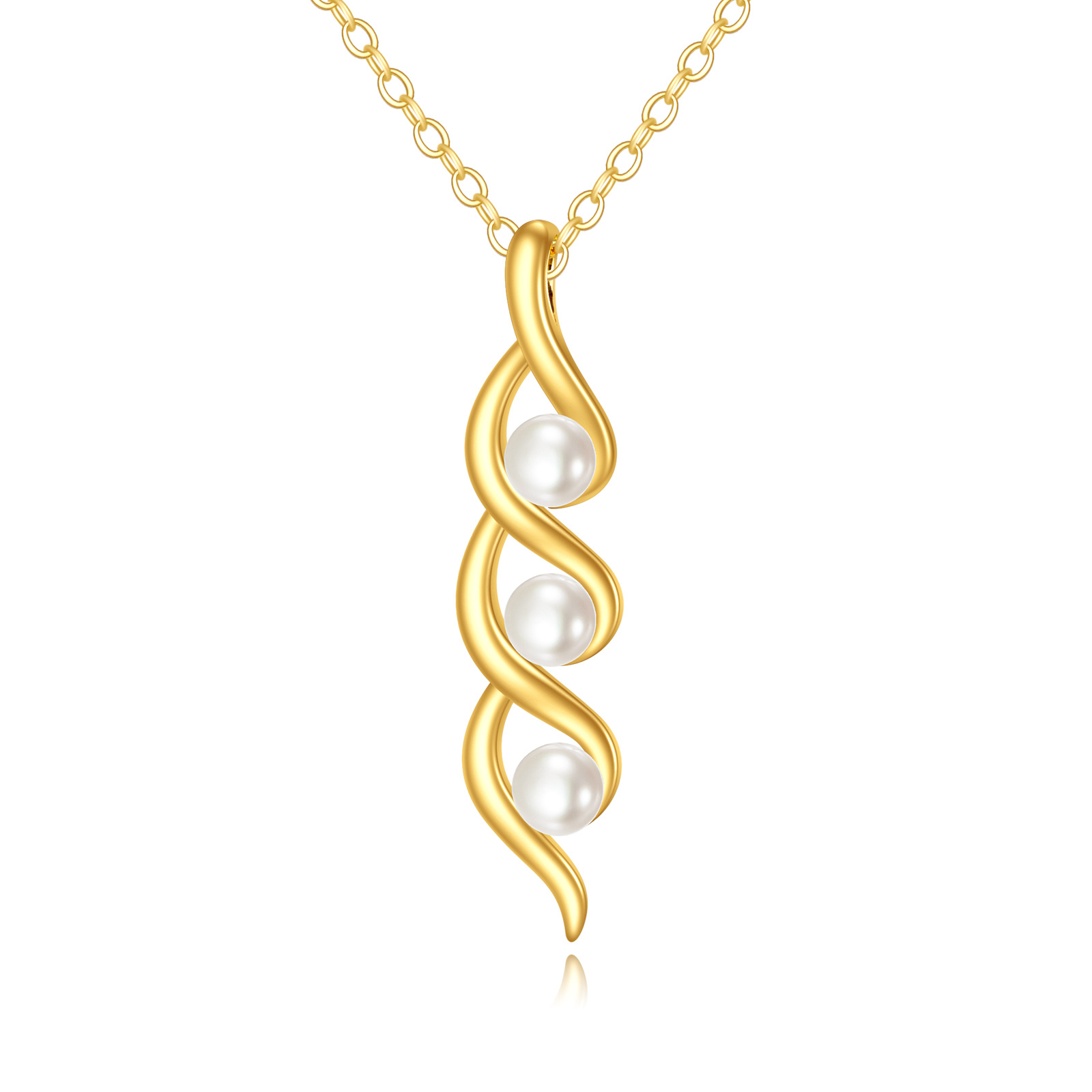 14K Gold Pearl Pend… - image