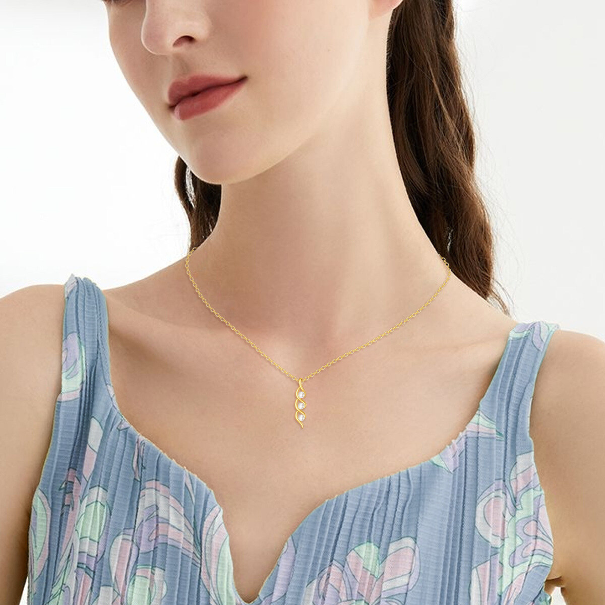 14K Gold Pearl Pendant Necklace-2