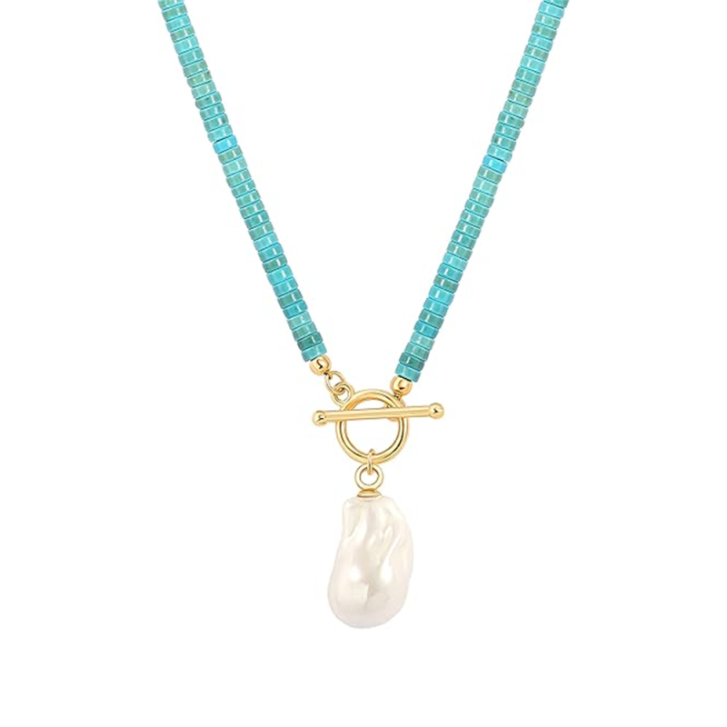 14K Gold Pearl Pendant Necklace-1
